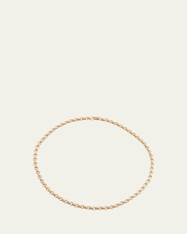 18K Yellow Gold Double Chain Necklace with Small Links, 16"L